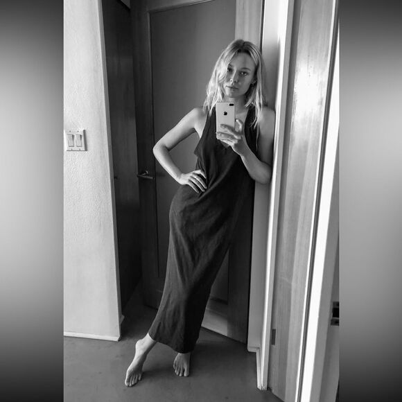 FREE PEOPLE BEACH SHORE TO SHORE MIDI TANK DRESS IN INDIGO SPELL SMALL - Picture 1 of 3